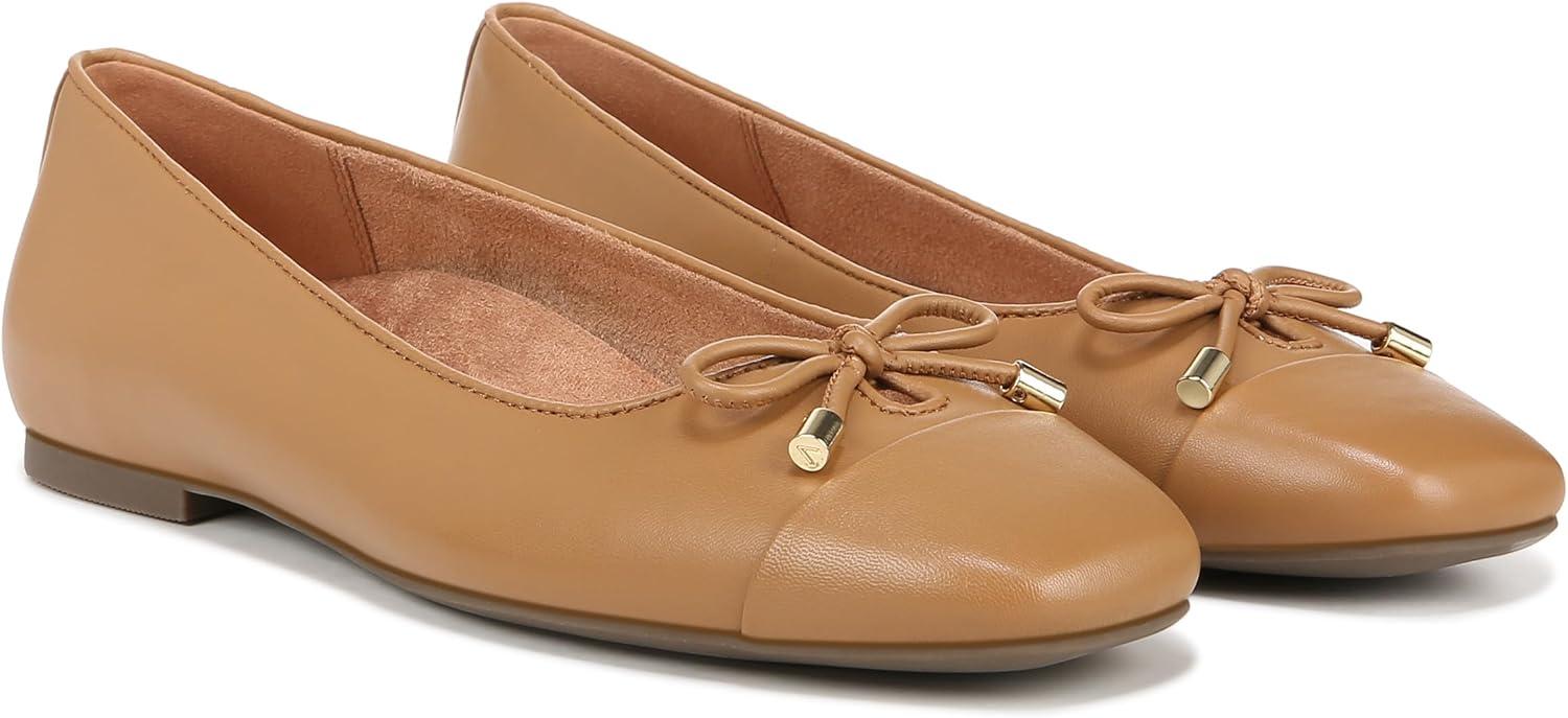 image:imageVionic Womens Klara Ballet Flat Cameo Rose LeatherBrown Nappa Leather