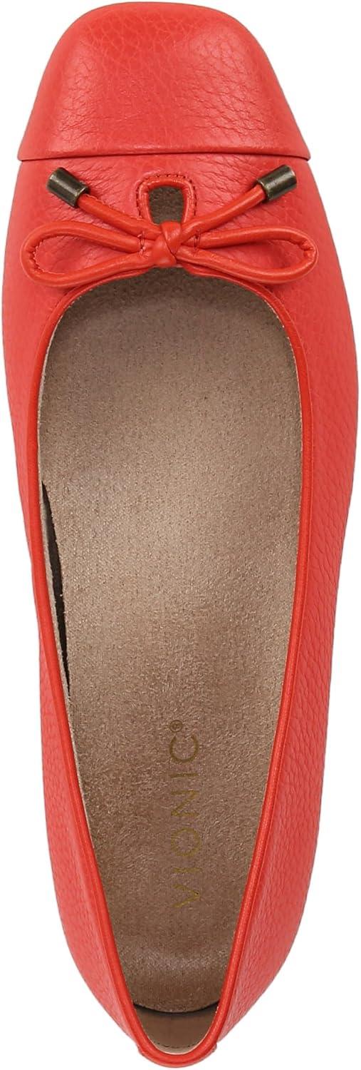 image:imageVionic Womens Klara Ballet Flat Cameo Rose LeatherCherry Tomato Leather