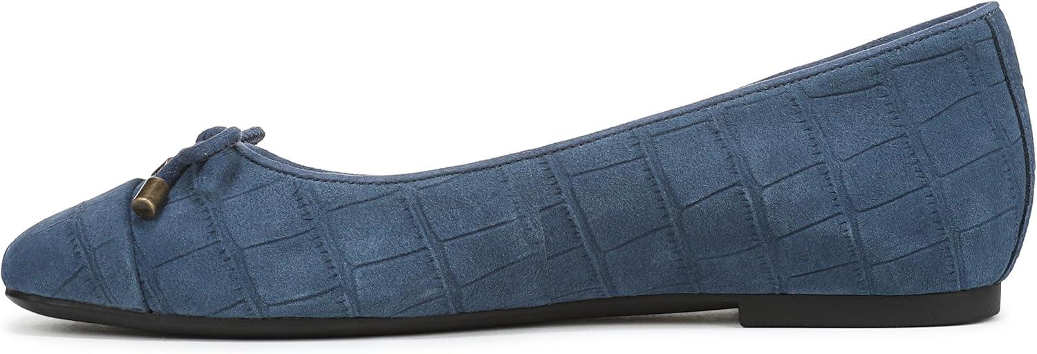 image:imageVionic Womens Klara Ballet Flat Cameo Rose LeatherDark Denim Croc Suede