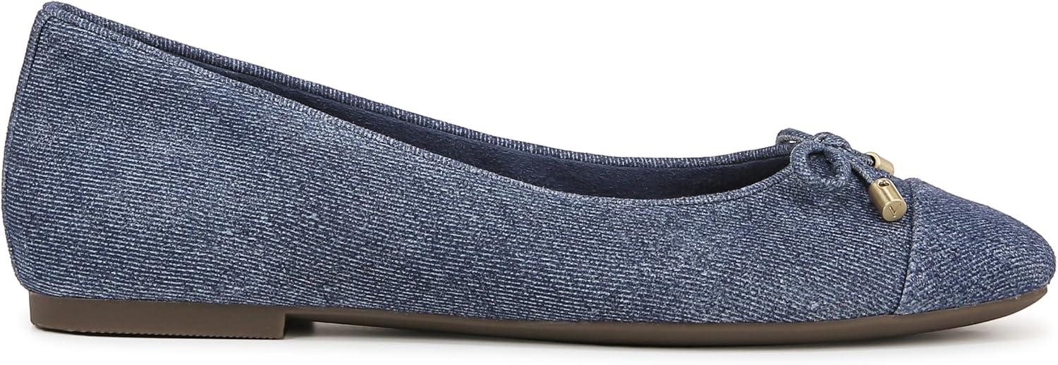 image:imageVionic Womens Klara Ballet Flat Cameo Rose LeatherDenim Blue Suede