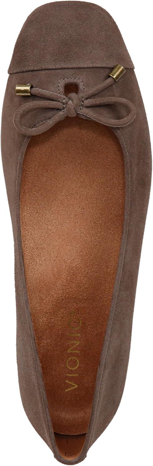 image:imageVionic Womens Klara Ballet Flat Cameo Rose LeatherDriftwood Suede