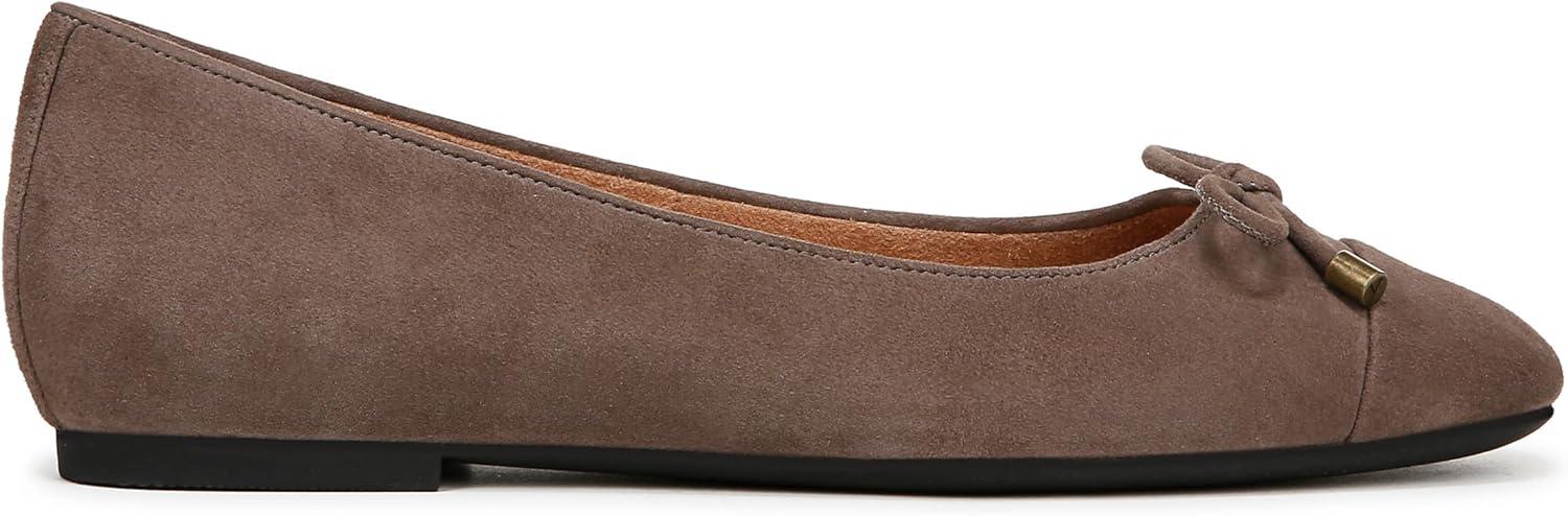 image:imageVionic Womens Klara Ballet Flat Cameo Rose LeatherDriftwood Suede