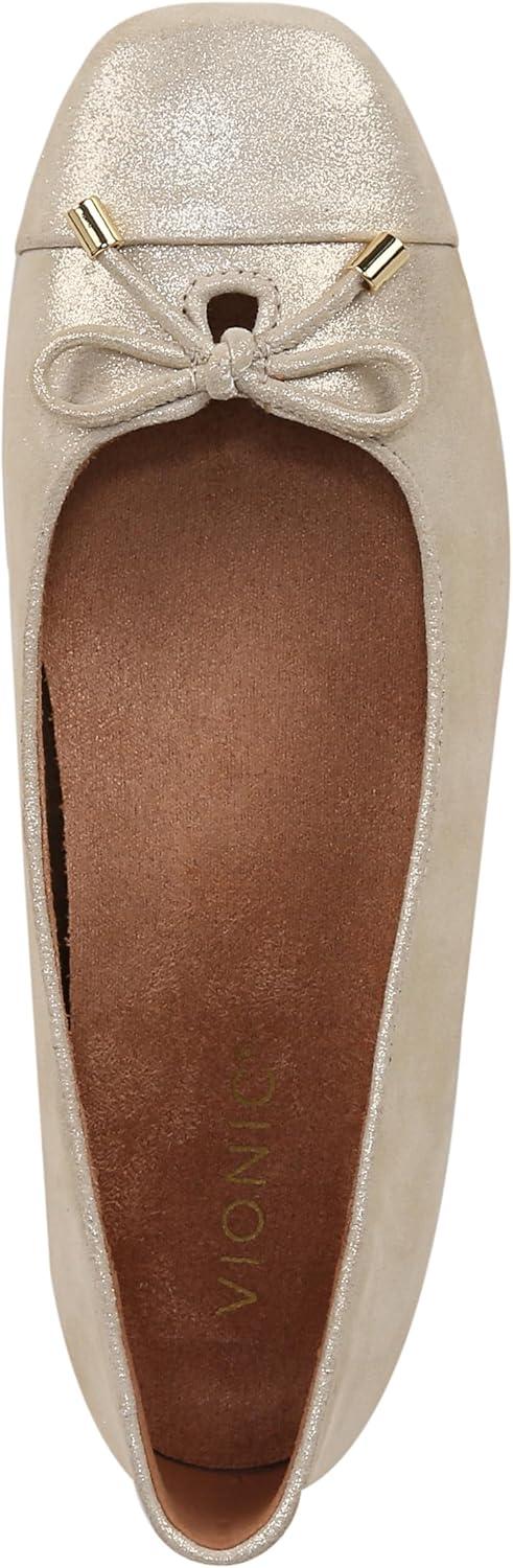 image:imageVionic Womens Klara Ballet Flat Cameo Rose LeatherGold Metallic Leather