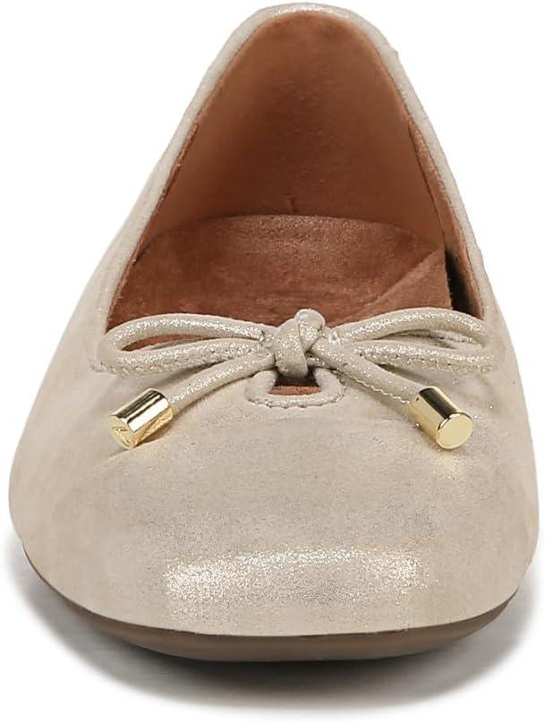 image:imageVionic Womens Klara Ballet Flat Cameo Rose LeatherGold Metallic Leather