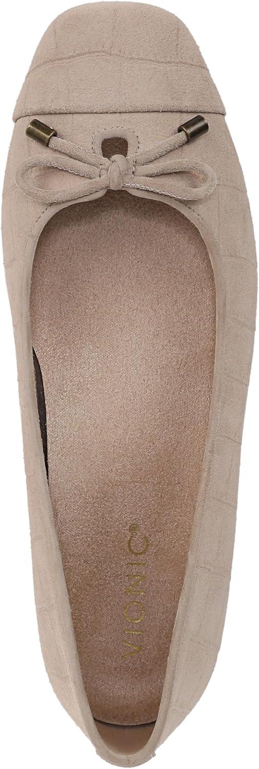 image:imageVionic Womens Klara Ballet Flat Cameo Rose LeatherLucid Beige Croc Sde