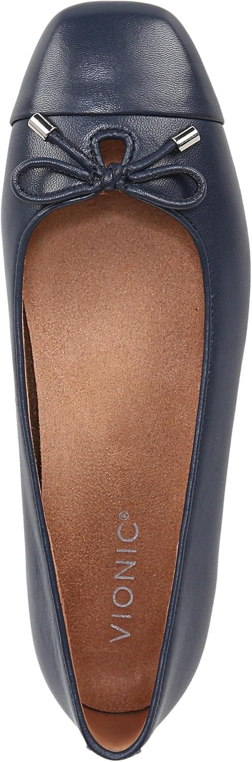 image:imageVionic Womens Klara Ballet Flat Cameo Rose LeatherNavy Nappa Leather