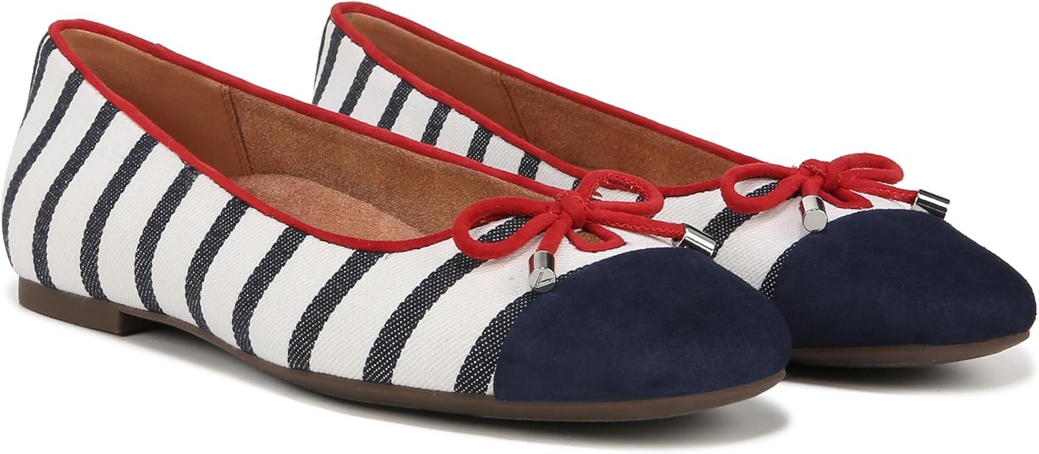 image:imageVionic Womens Klara Ballet Flat Cameo Rose LeatherNavy Suede