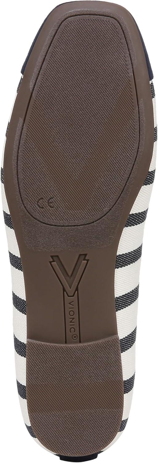 image:imageVionic Womens Klara Ballet Flat Cameo Rose LeatherNavyWhite Stripe