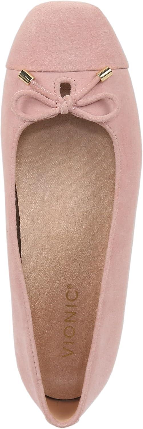image:imageVionic Womens Klara Ballet Flat Cameo Rose LeatherPeach Suede