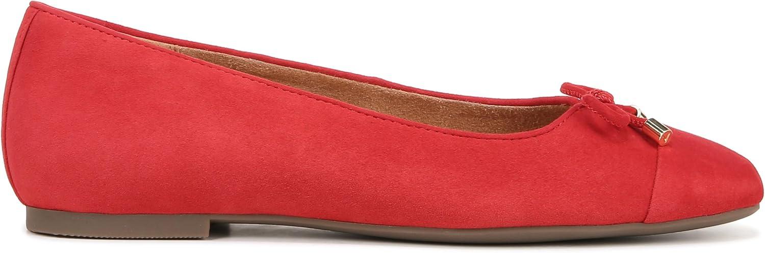 image:imageVionic Womens Klara Ballet Flat Cameo Rose LeatherRed Suede
