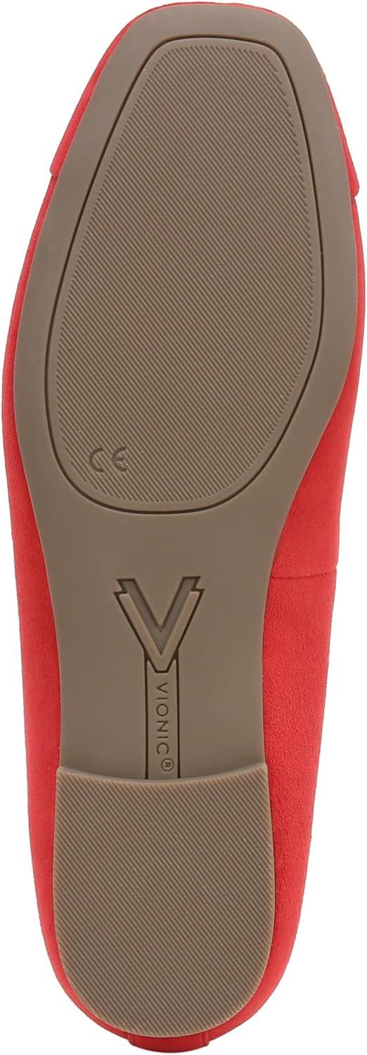 image:imageVionic Womens Klara Ballet Flat Cameo Rose LeatherRed Suede