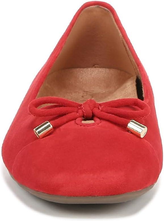 image:imageVionic Womens Klara Ballet Flat Cameo Rose LeatherRed Suede