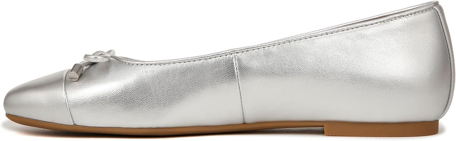 image:imageVionic Womens Klara Ballet Flat Cameo Rose LeatherSilver Metallic Leather