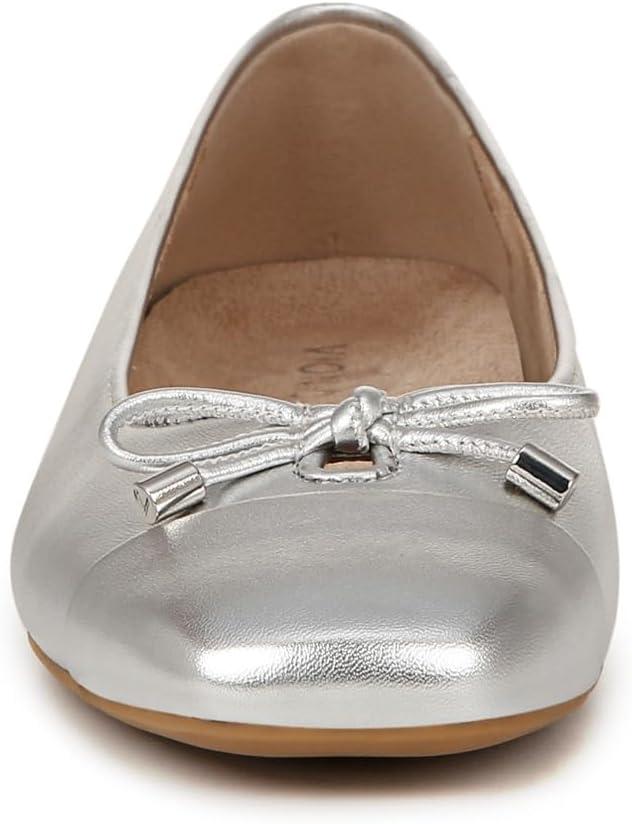 image:imageVionic Womens Klara Ballet Flat Cameo Rose LeatherSilver Metallic Leather