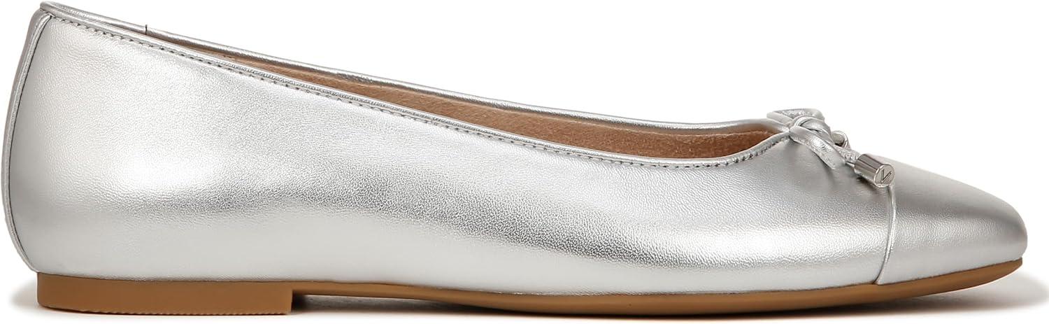 image:imageVionic Womens Klara Ballet Flat Cameo Rose LeatherSilver Metallic Leather