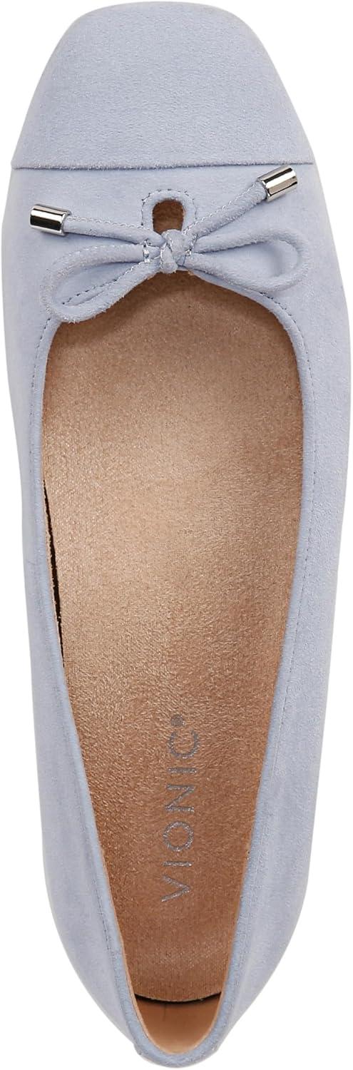 image:imageVionic Womens Klara Ballet Flat Cameo Rose LeatherSkyway Blue Suede