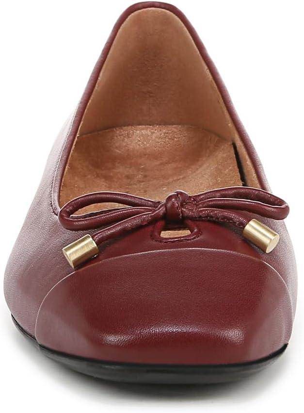 image:imageVionic Womens Klara Ballet Flat Cameo Rose LeatherSyrah Burgundy Leather