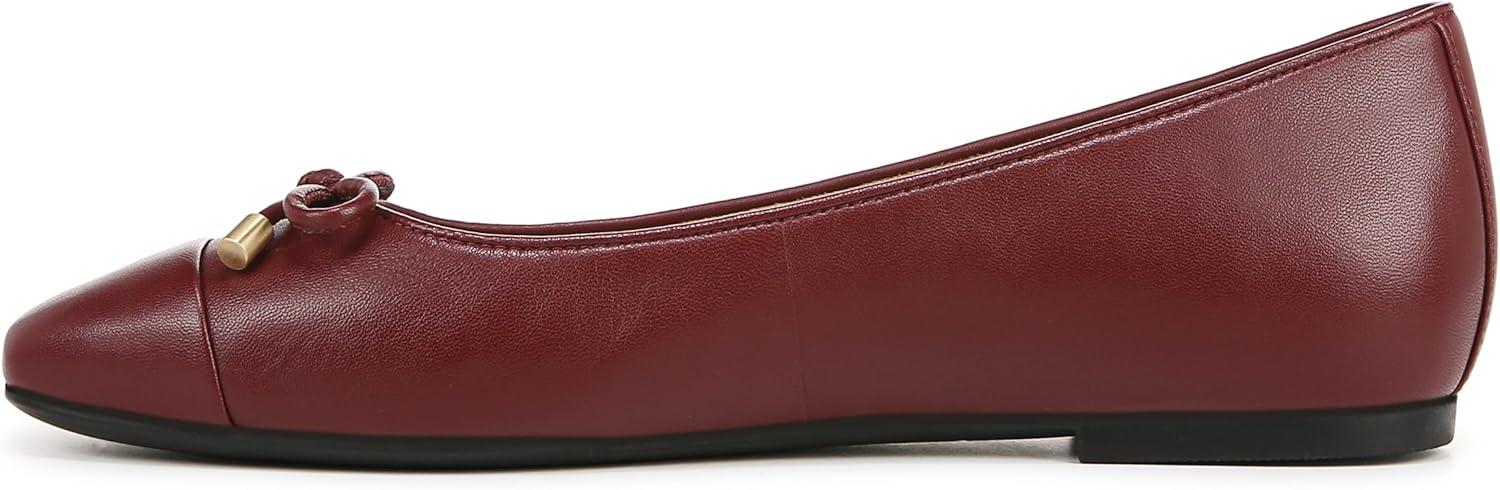 image:imageVionic Womens Klara Ballet Flat Cameo Rose LeatherSyrah Burgundy Leather
