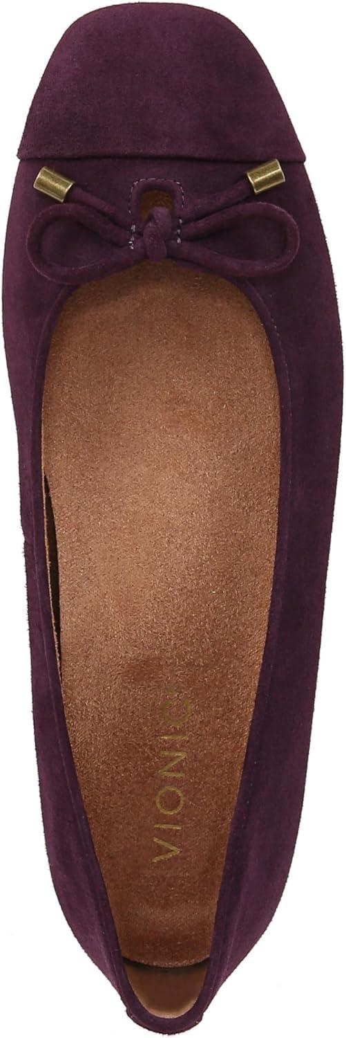 image:imageVionic Womens Klara Ballet Flat Cameo Rose LeatherWinter Plum Suede