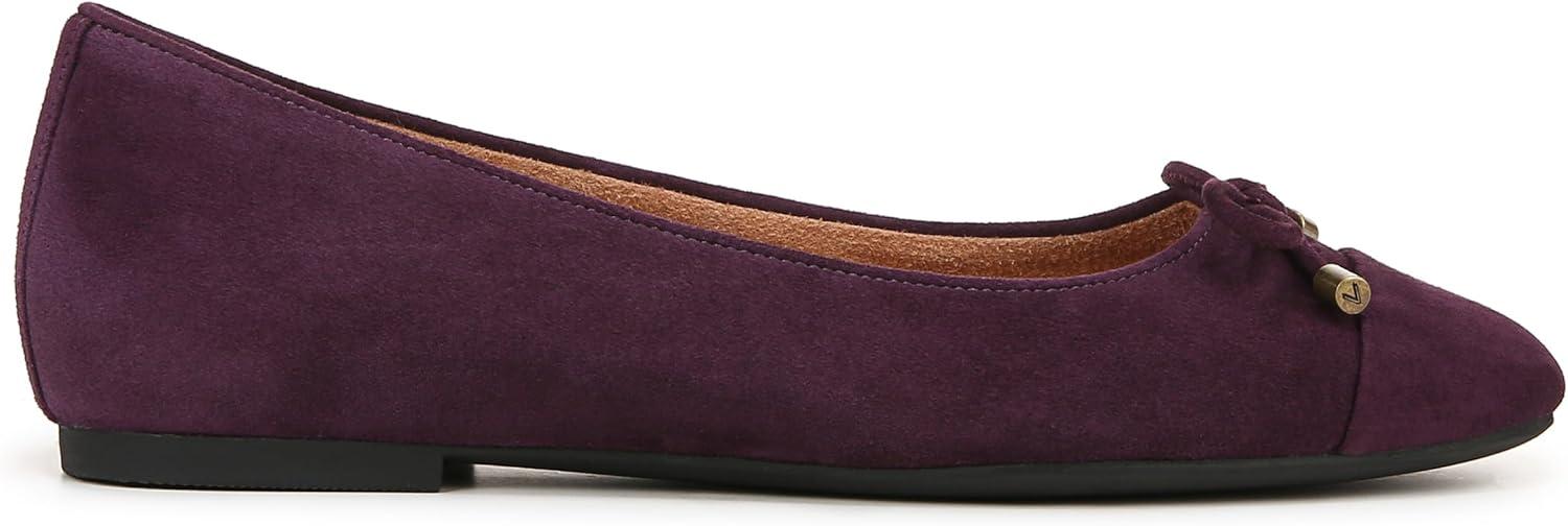 image:imageVionic Womens Klara Ballet Flat Cameo Rose LeatherWinter Plum Suede