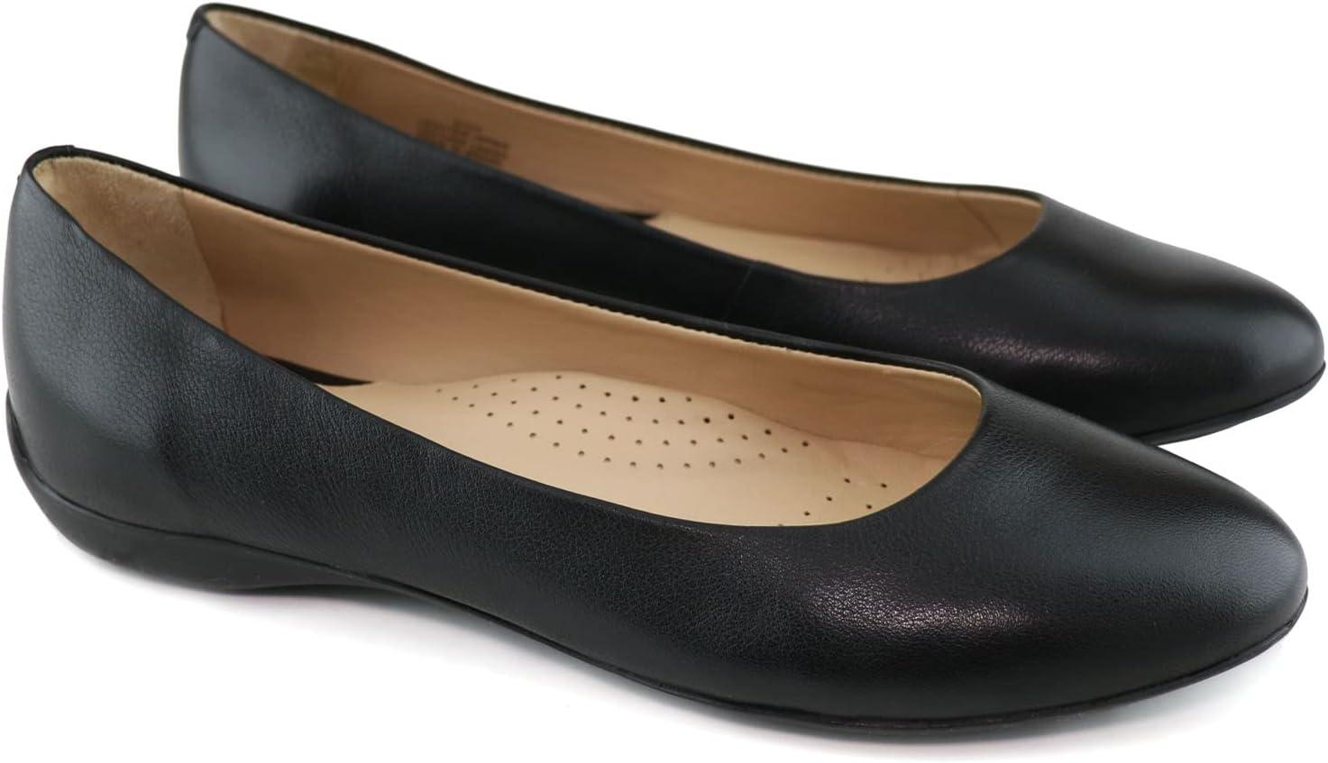 image:imageWomens Genuine Leather Comfort Slip on Ballet FlatsBlack Napa