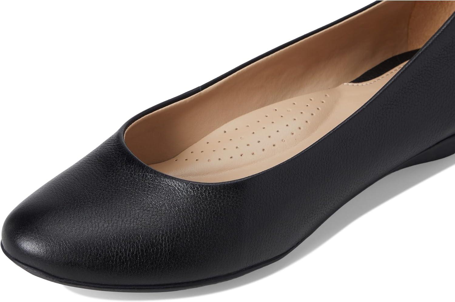 image:imageWomens Genuine Leather Comfort Slip on Ballet FlatsBlack Napa Soft