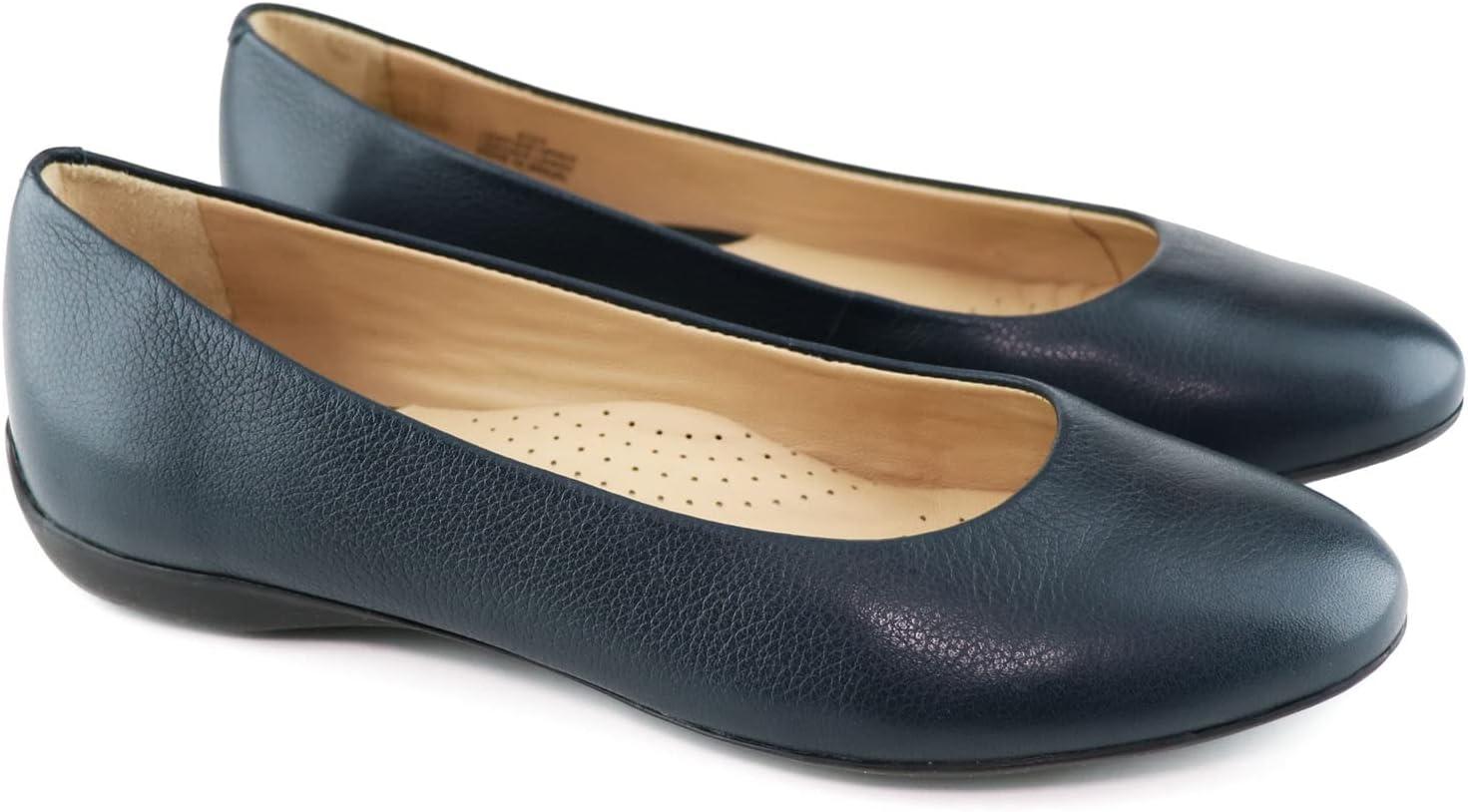 image:imageWomens Genuine Leather Comfort Slip on Ballet FlatsNavy Napa