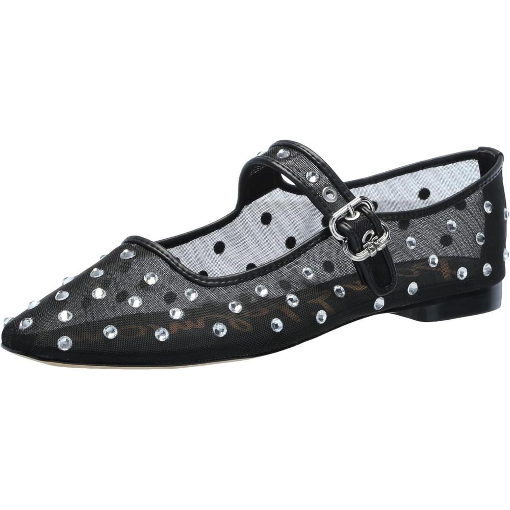 image:imageSam Edelman Womens MichaelaMary Jane FlatBlack Glitz Mesh