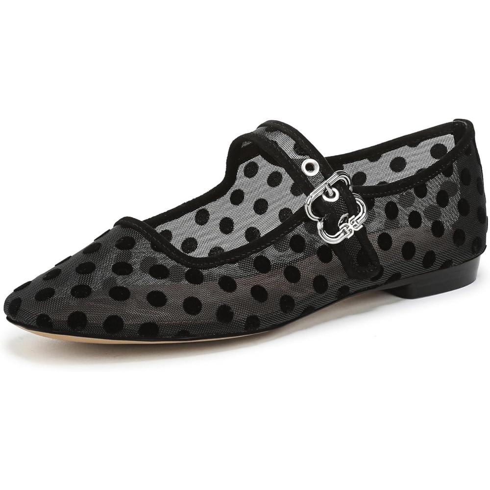 image:imageSam Edelman Womens MichaelaMary Jane FlatBlack Polka Dot Mesh