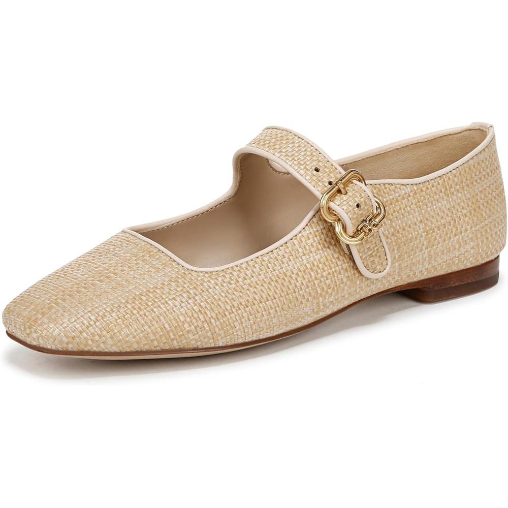 image:imageSam Edelman Womens MichaelaMary Jane FlatBleached Beechwood Weave