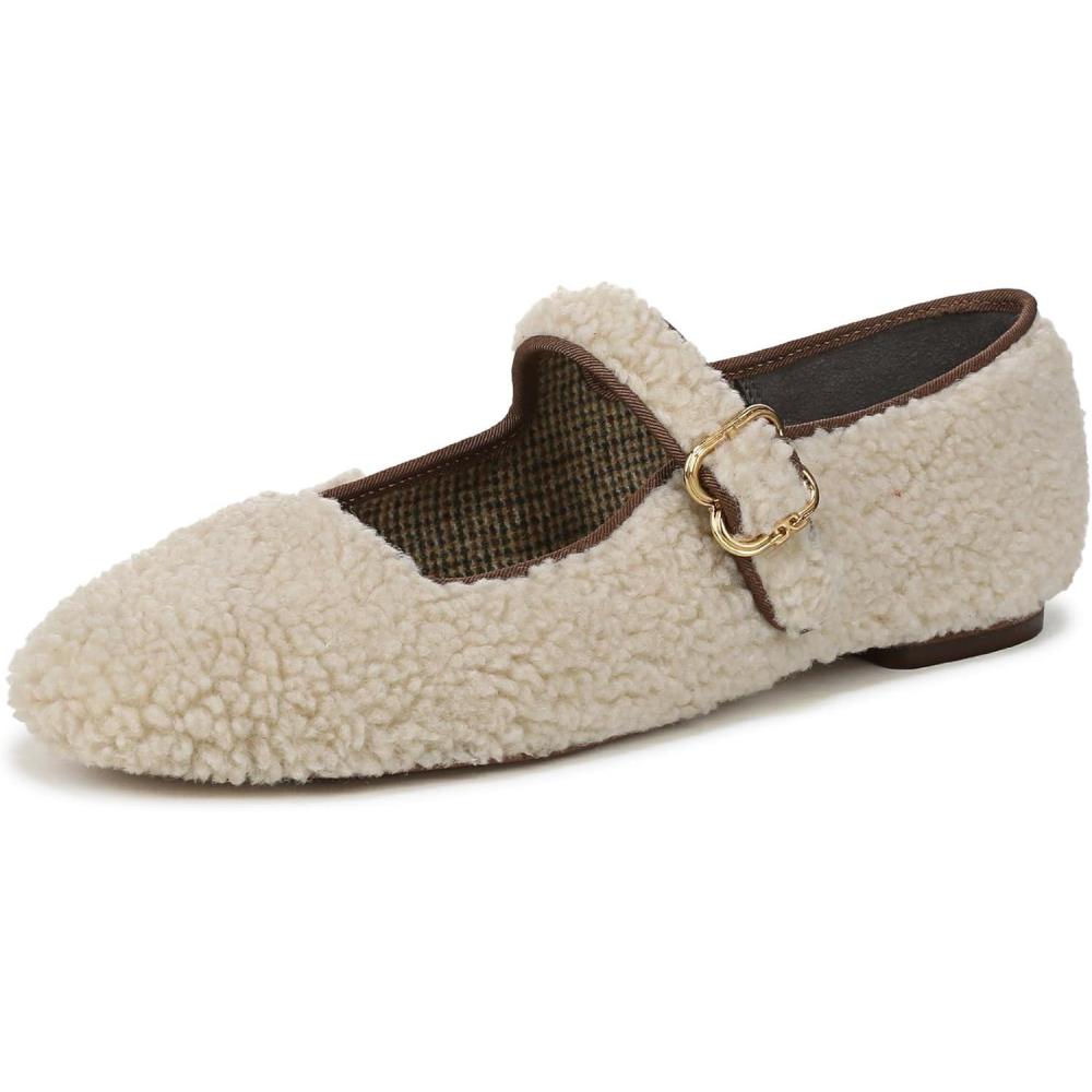 image:imageSam Edelman Womens MichaelaMary Jane FlatNatural Fur