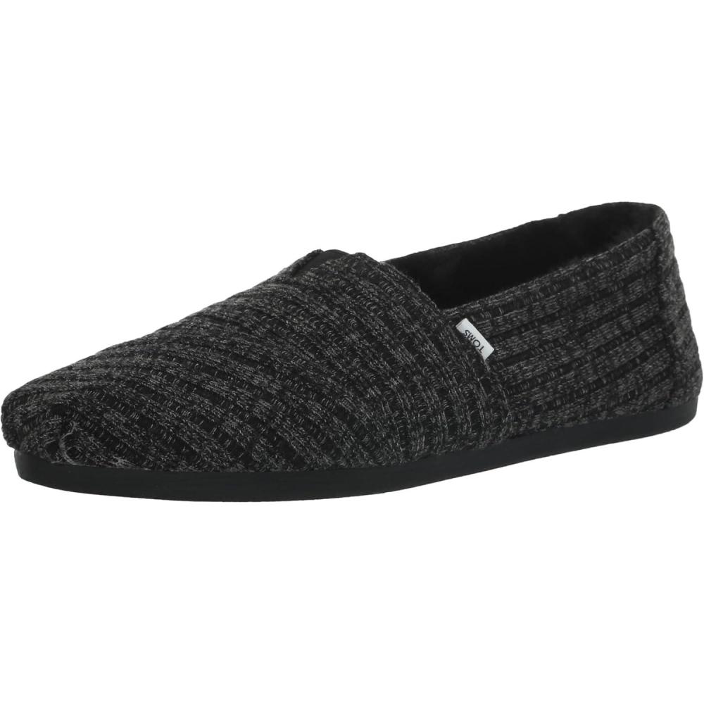 image:imageToms Womens Alpargata Cloudbound 10019691Black Rib Knit and Faux Fur