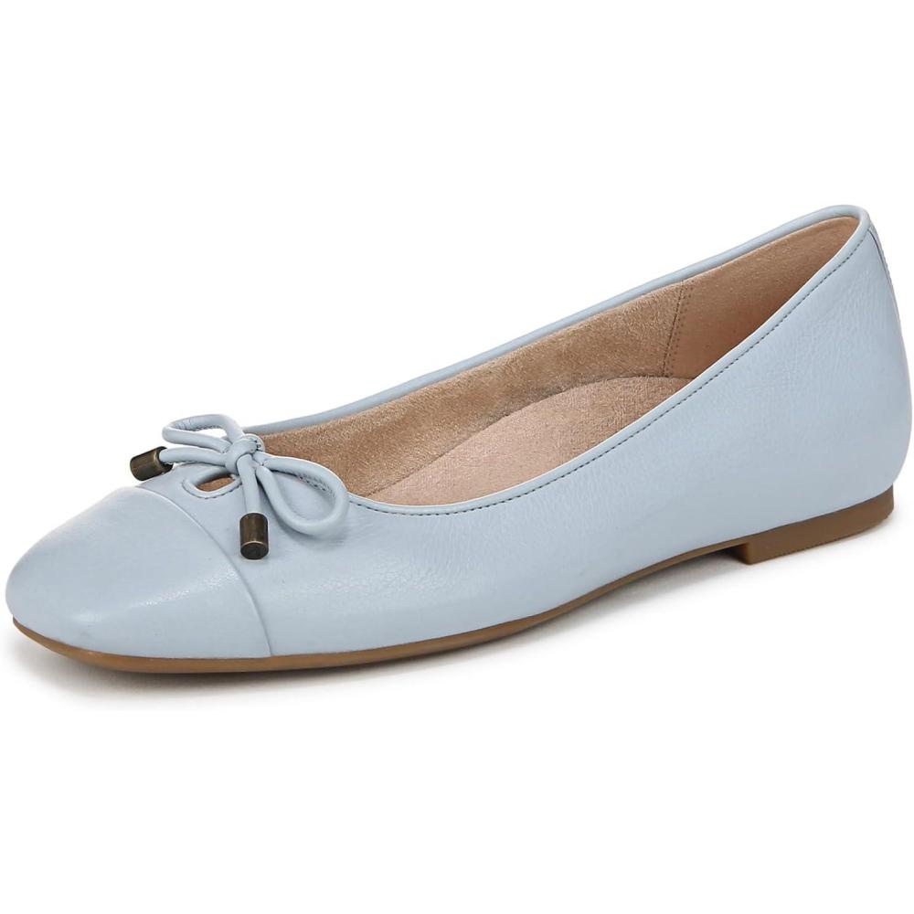 image:imageVionic Womens Klara Ballet Flat Cameo Rose LeatherBlue Mist Leather
