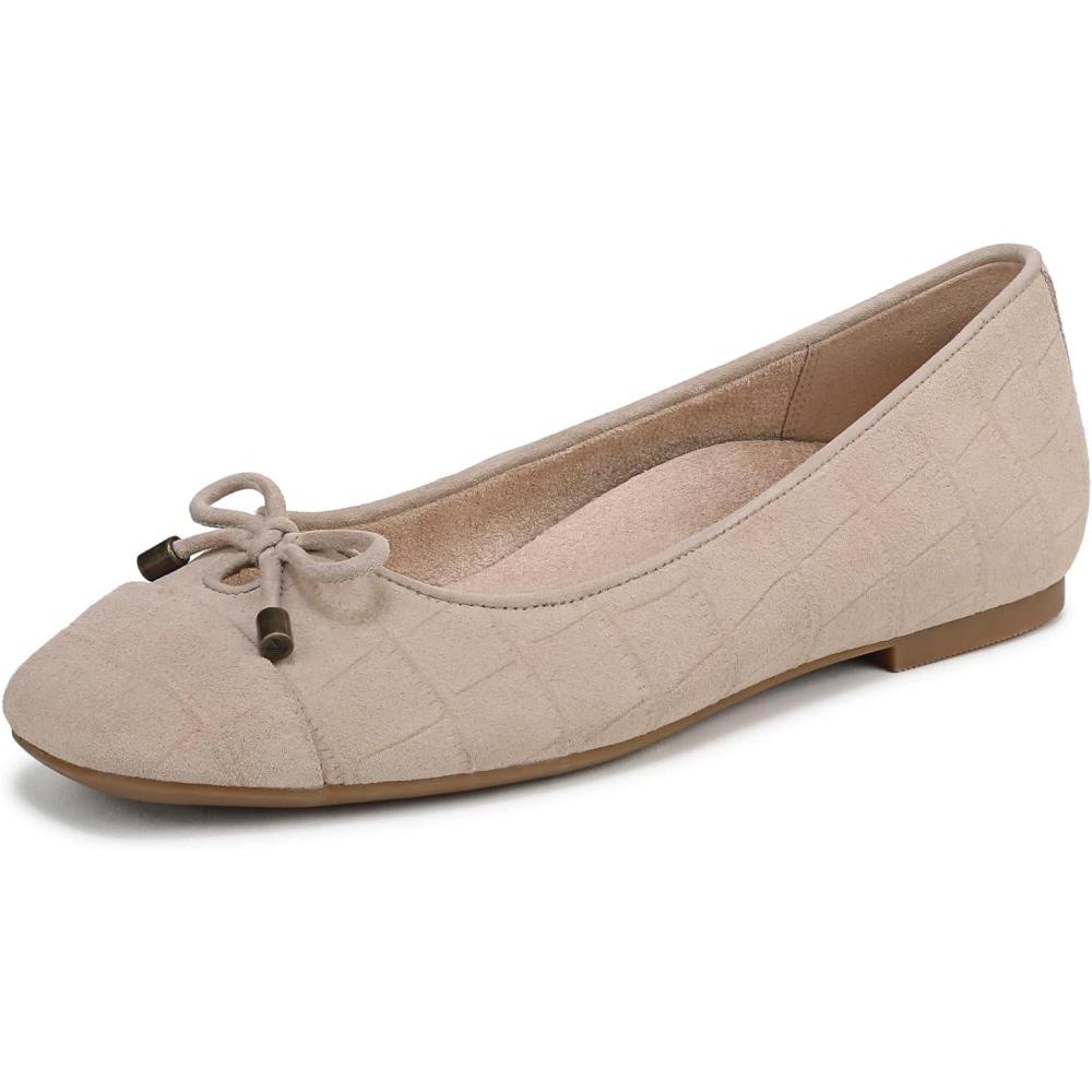 image:imageVionic Womens Klara Ballet Flat Cameo Rose LeatherLucid Beige Croc Sde