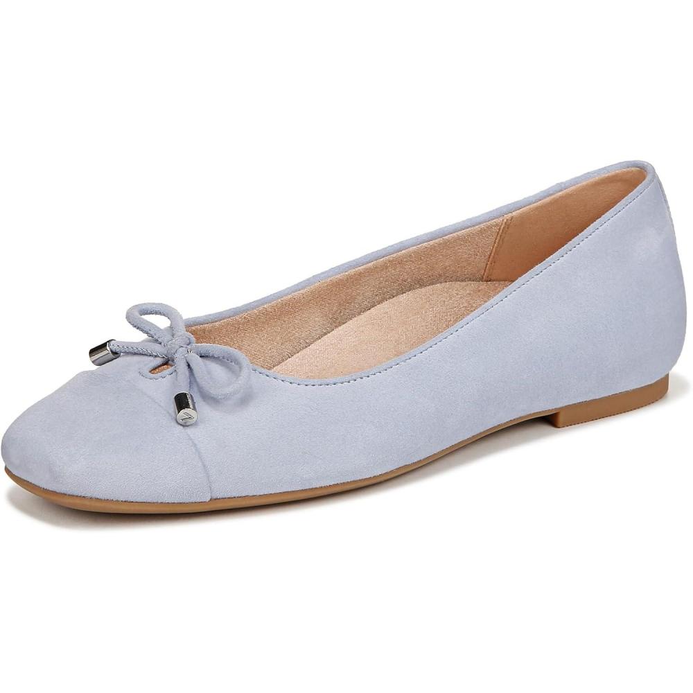 image:imageVionic Womens Klara Ballet Flat Cameo Rose LeatherSkyway Blue Suede