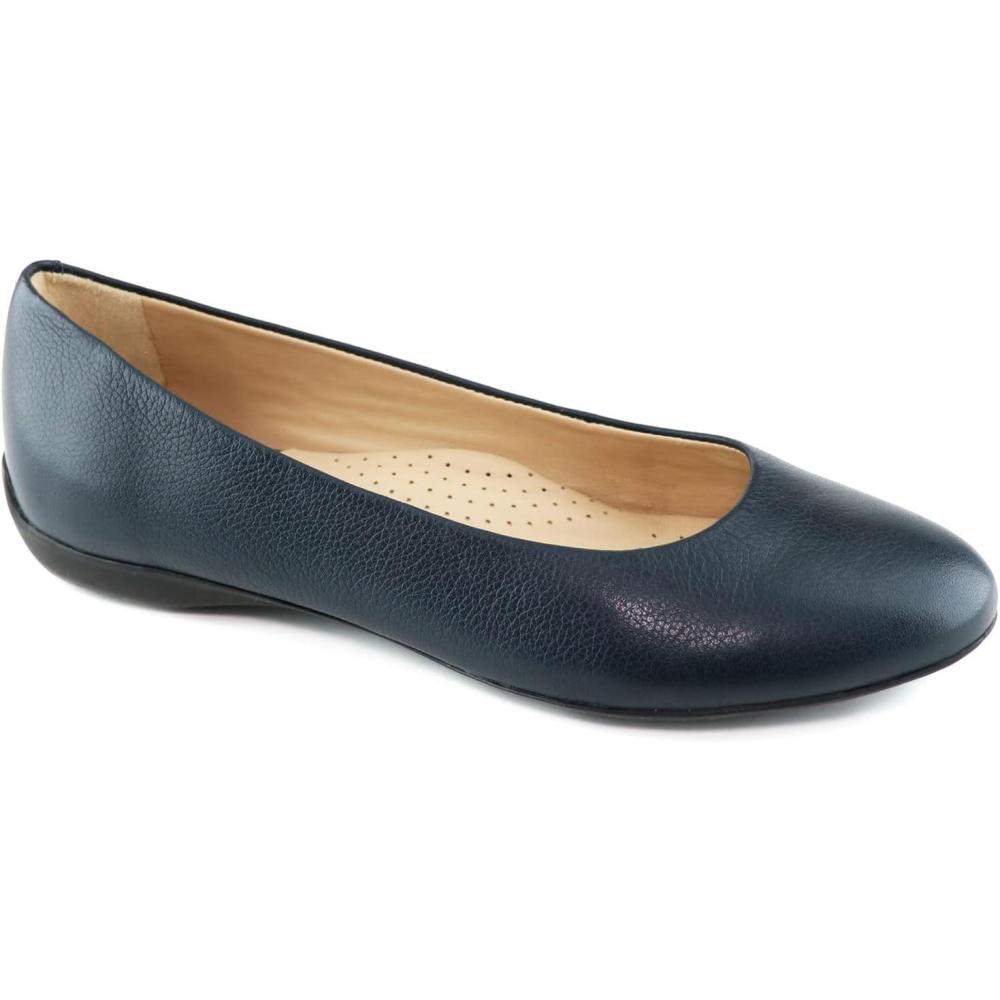image:imageWomens Genuine Leather Comfort Slip on Ballet FlatsNavy Napa