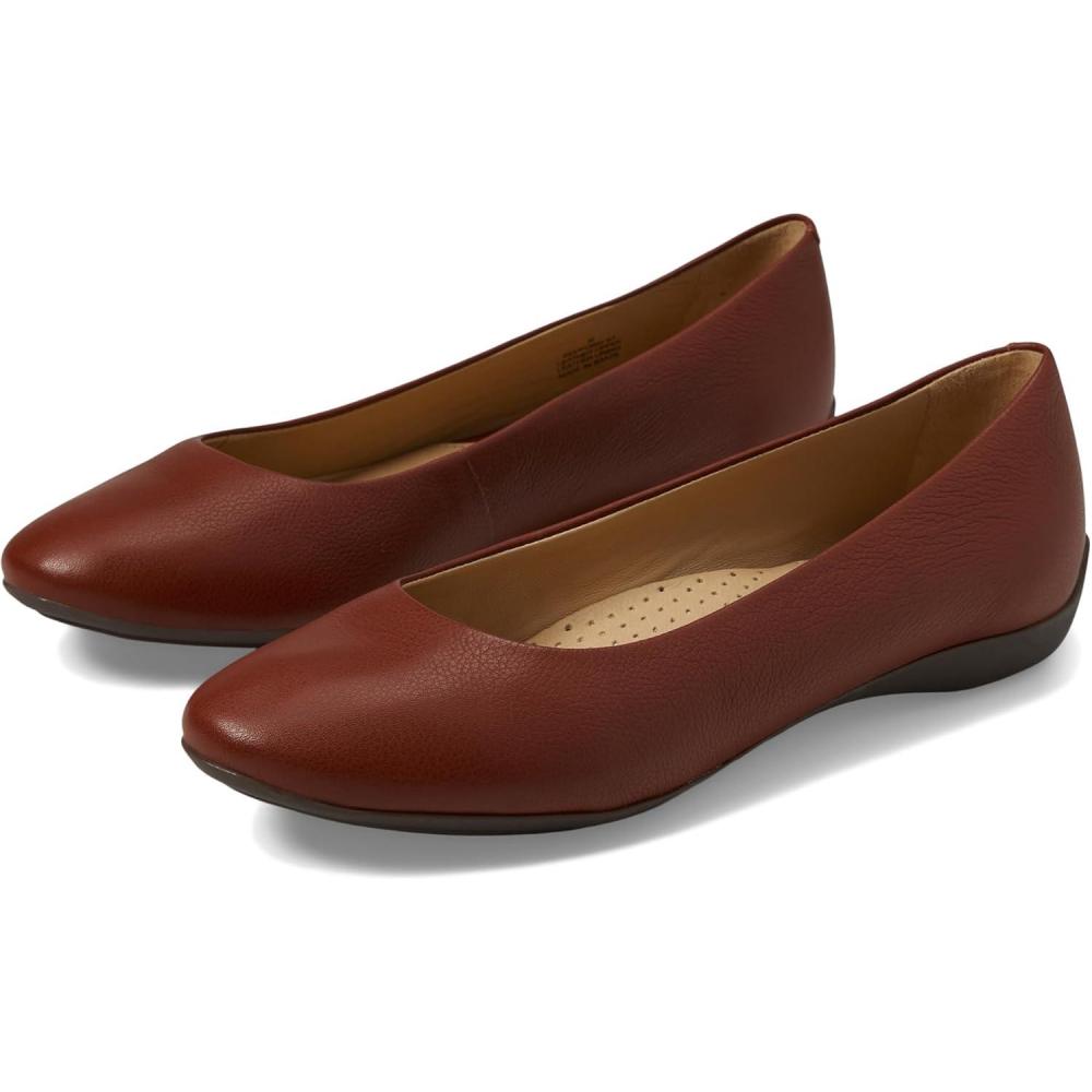 image:imageWomens Genuine Leather Comfort Slip on Ballet FlatsWalnut Napa