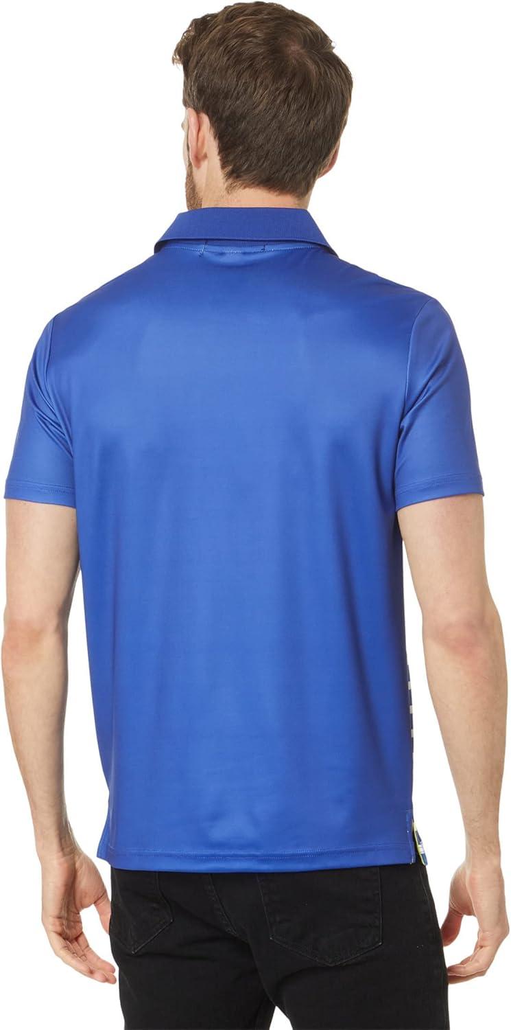 image:imageENGINEERED DIAGONAL PRINT POLO SHIRTBlue Raft