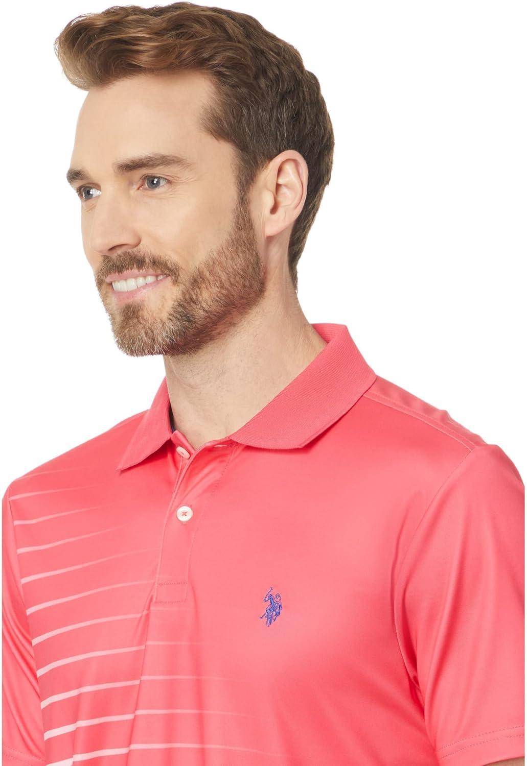image:imageENGINEERED DIAGONAL PRINT POLO SHIRTRouge Red
