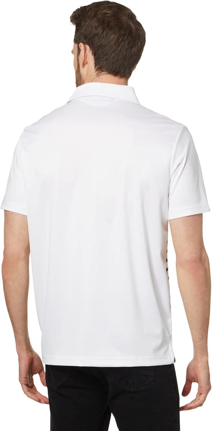 image:imageENGINEERED DIAGONAL PRINT POLO SHIRTWhite C004