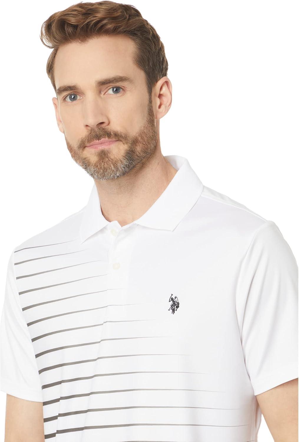image:imageENGINEERED DIAGONAL PRINT POLO SHIRTWhite C004