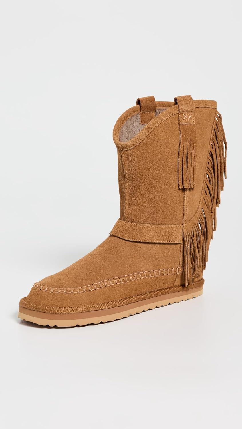 image:imageFree People Womens Faye Fringe Pull On Slipper BootsToffee Suede