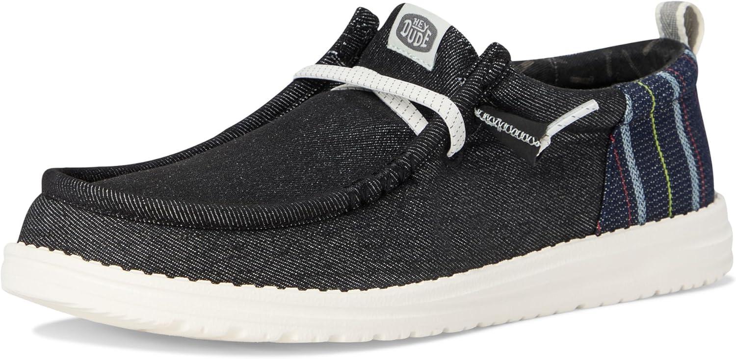 image:imageHEYDUDE Mens Wally Funk Striped DenimGranite GreyMulti