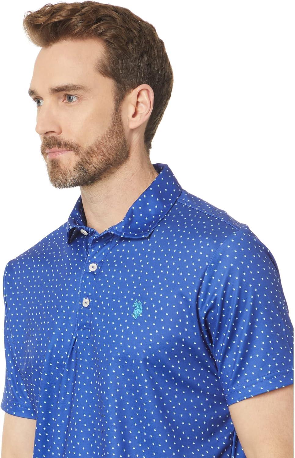 image:imagePerformance Polo with Shadow Dot Print by US Polo AssnBlue Raft