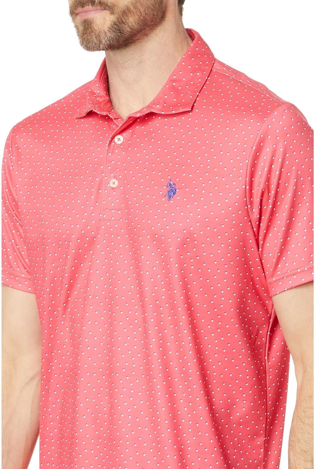image:imagePerformance Polo with Shadow Dot Print by US Polo AssnRouge Red