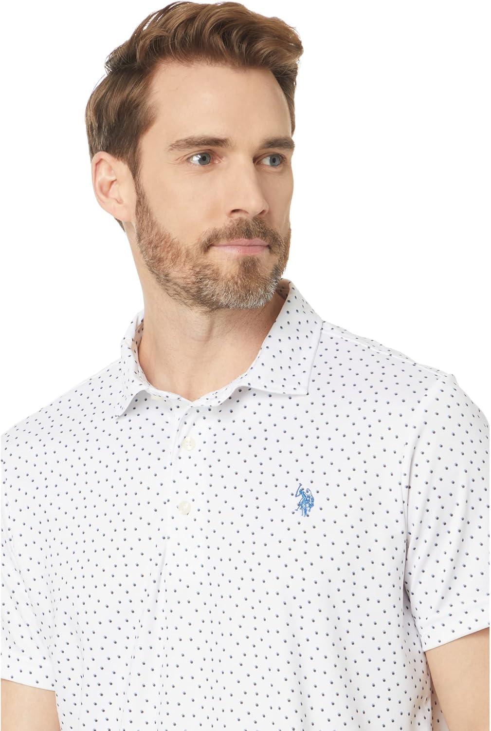 image:imagePerformance Polo with Shadow Dot Print by US Polo AssnWhite C003