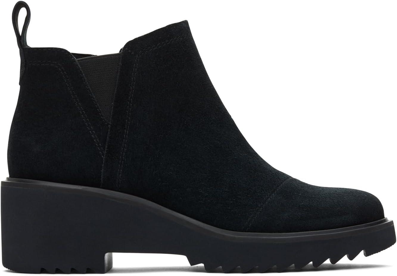 image:imageTOMS Womens Maude EVA Wedge Ankle Chelsea BootBlack Black Suede