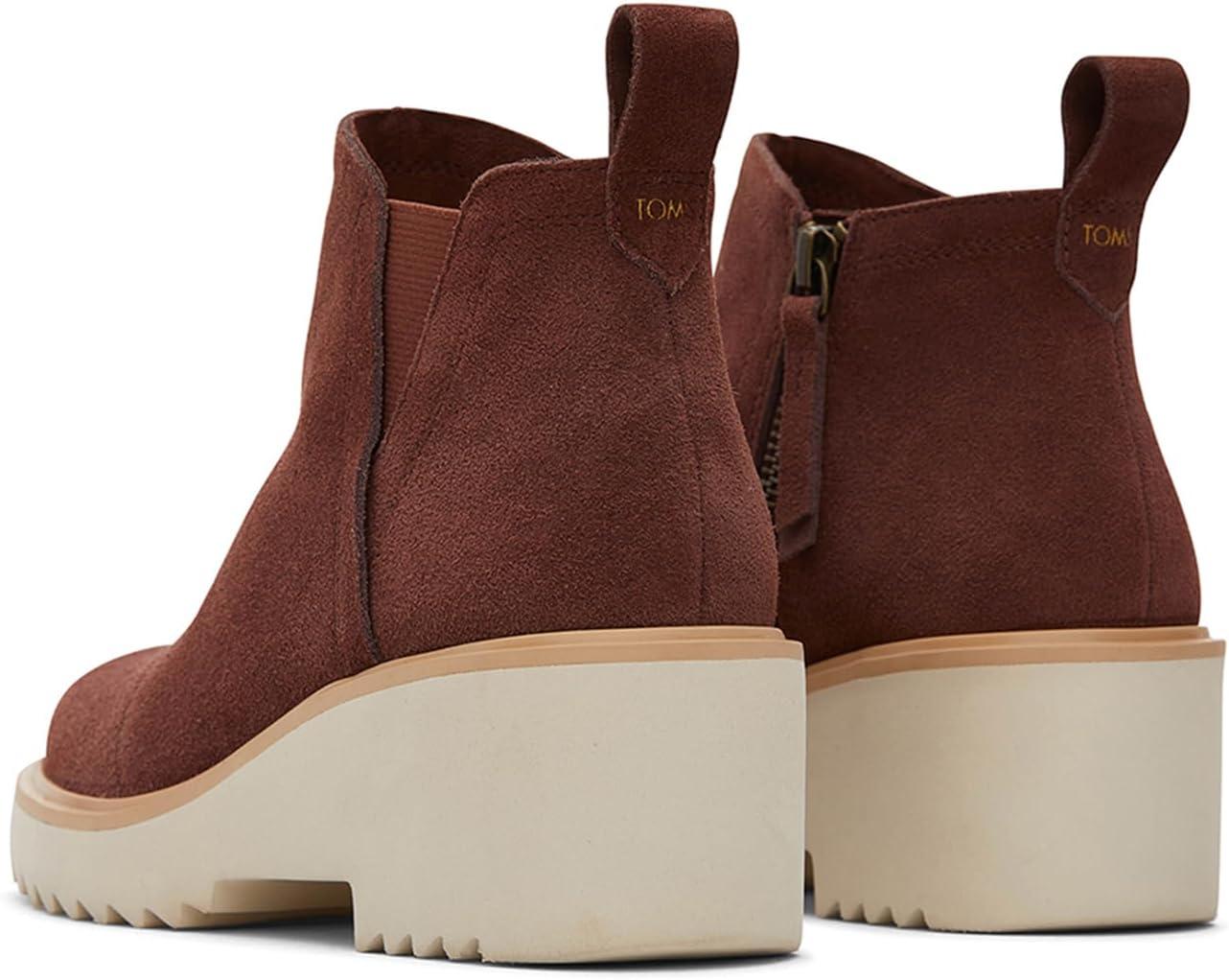 image:imageTOMS Womens Maude EVA Wedge Ankle Chelsea BootChestnut Suede