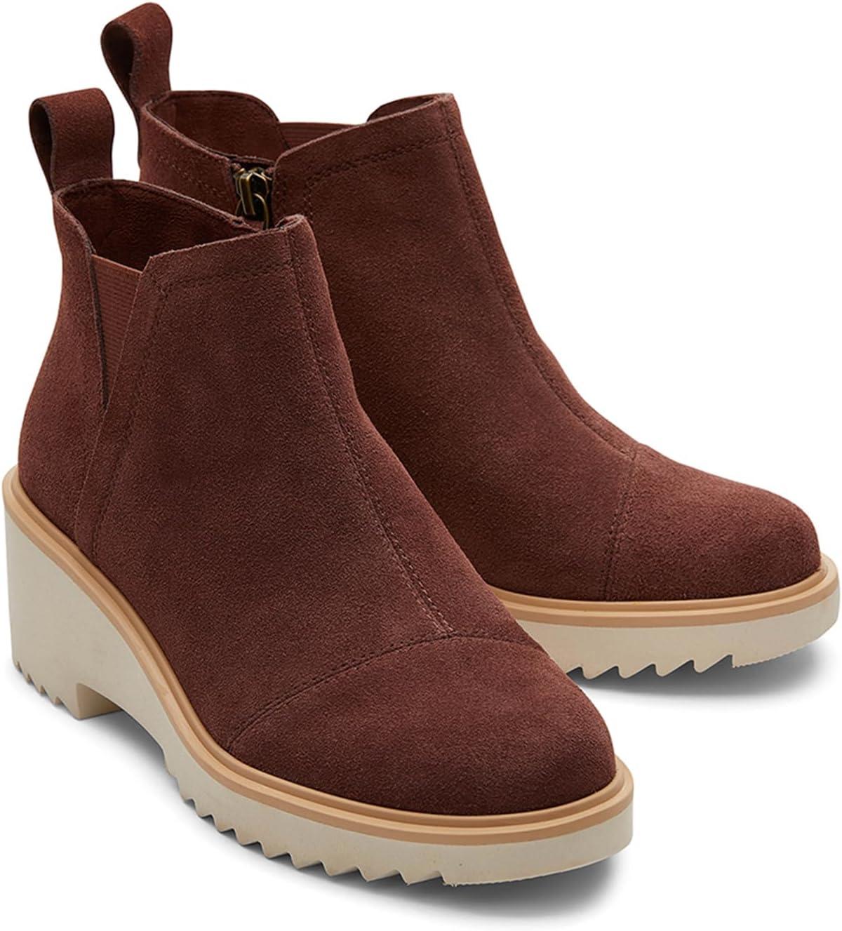 image:imageTOMS Womens Maude EVA Wedge Ankle Chelsea BootChestnut Suede