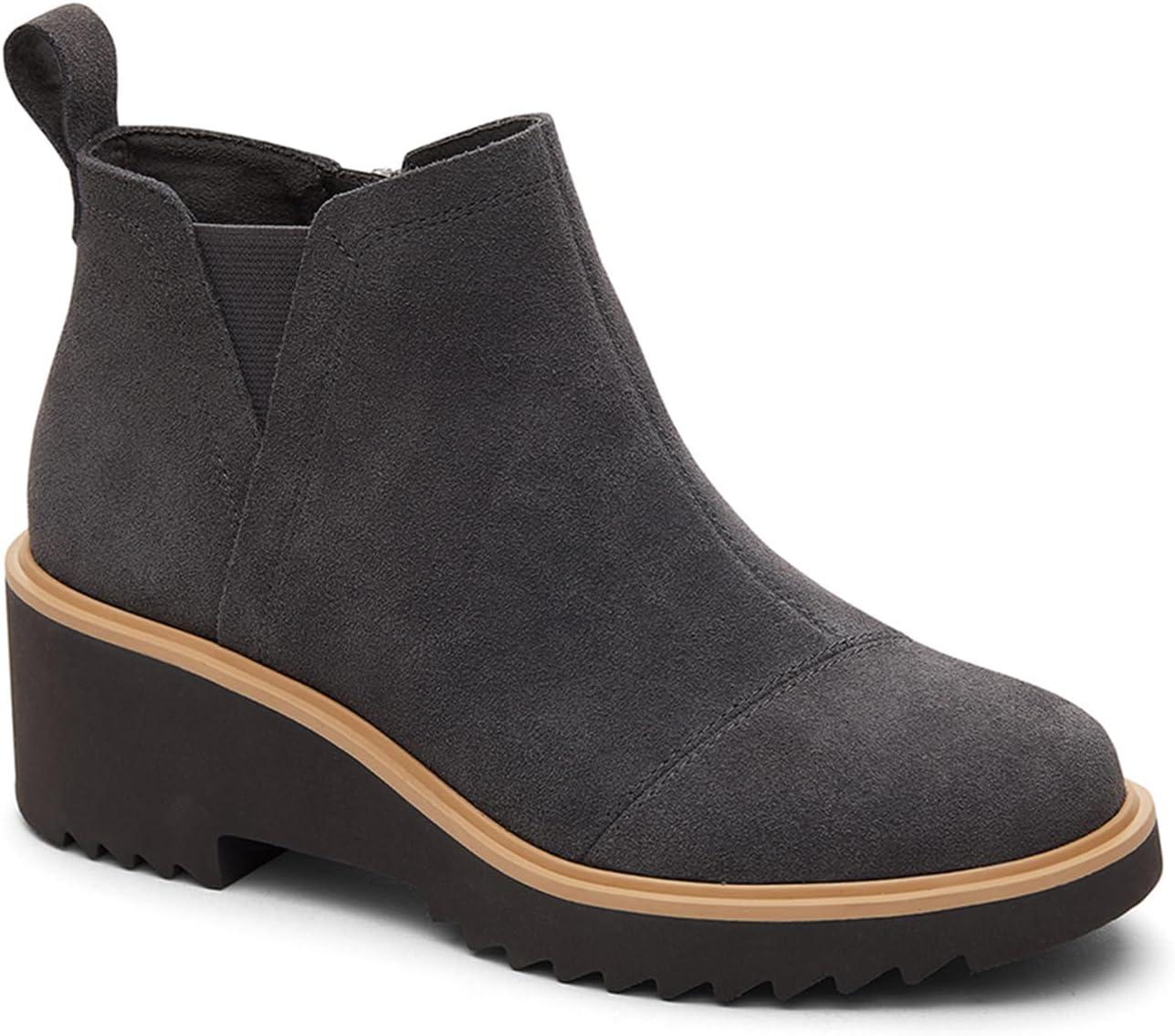 image:imageTOMS Womens Maude EVA Wedge Ankle Chelsea BootForged Iron Suede